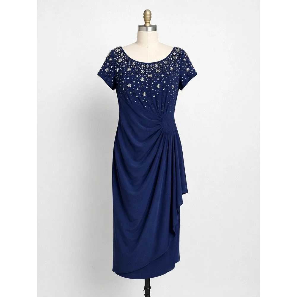 alex evenings royal blue dress Alex Evenings Women's Long Cowl Back Dress Gown Formal Empire Waist Royal  Blue